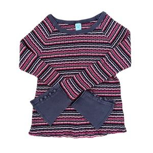 Free People Ribbed Striped Long Sleeve Top Bell Sleeves Women’s size S/M